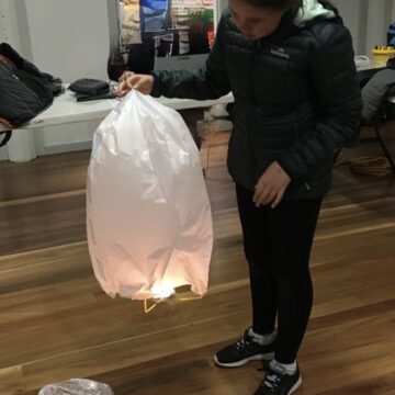 Making hot air balloons at Scouts