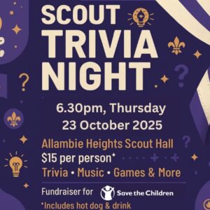 Scouts Trivia Night 23 October 2025 (Single ticket)